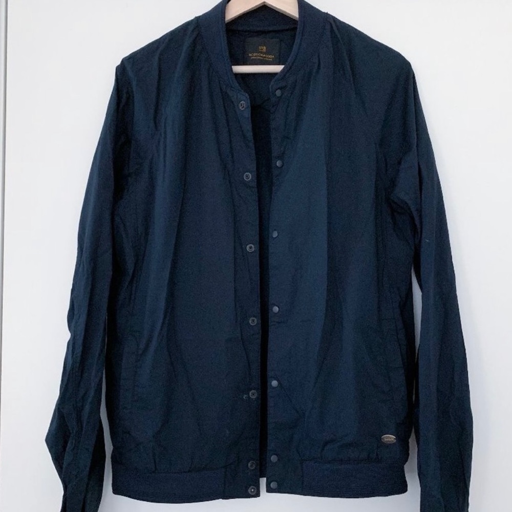 Scotch & Soda Men's Dark Blue Light Bomber - M